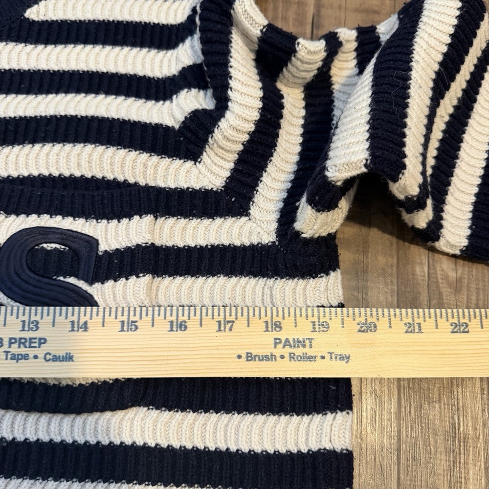 Sandro Paris Striped Breton Cardigan Sweater Jacket Black Ivory SZ 3/M Classic - Picture 14 of 14